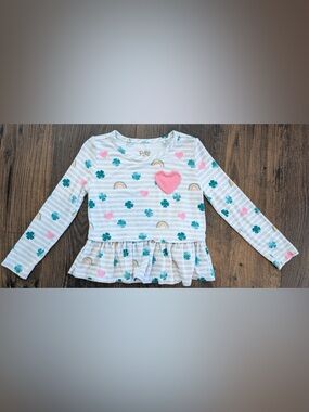Little Sleepies Play Lucky in Love Long Sleeve Peplum Top 3T
